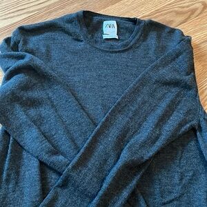 Zara wool sweater.  Nice dark gray. Gently worn. No tears, pulls.